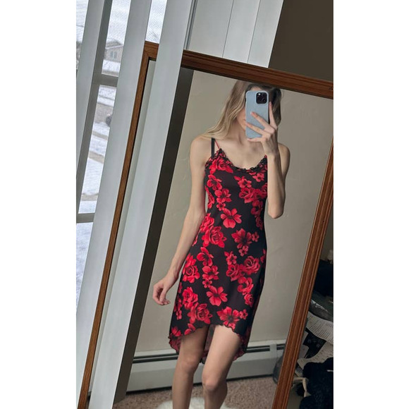 Candy Rocket Dresses Vintage 9s Y2k Candy Rocket Rose Red Floral